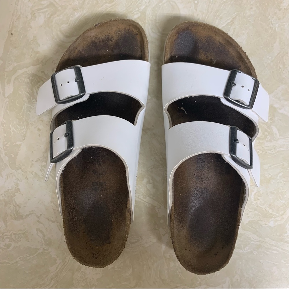 White size 40 Birkenstock Arizona sandals